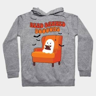 Read Banned Books Cute Kawaii Halloween Ghost Hoodie